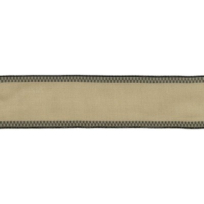 Ruban soyeux Coloris Naturel - Bords Vichy armés