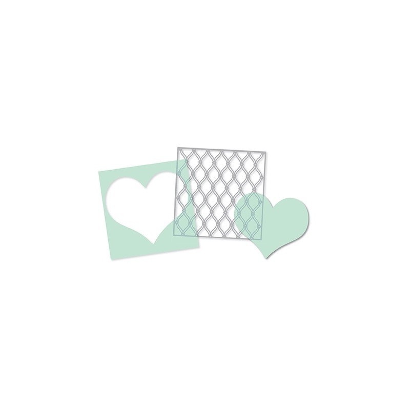 Pochoirs Heidi Swapp (par 3) - Heart, Cut Out Heart & Fence