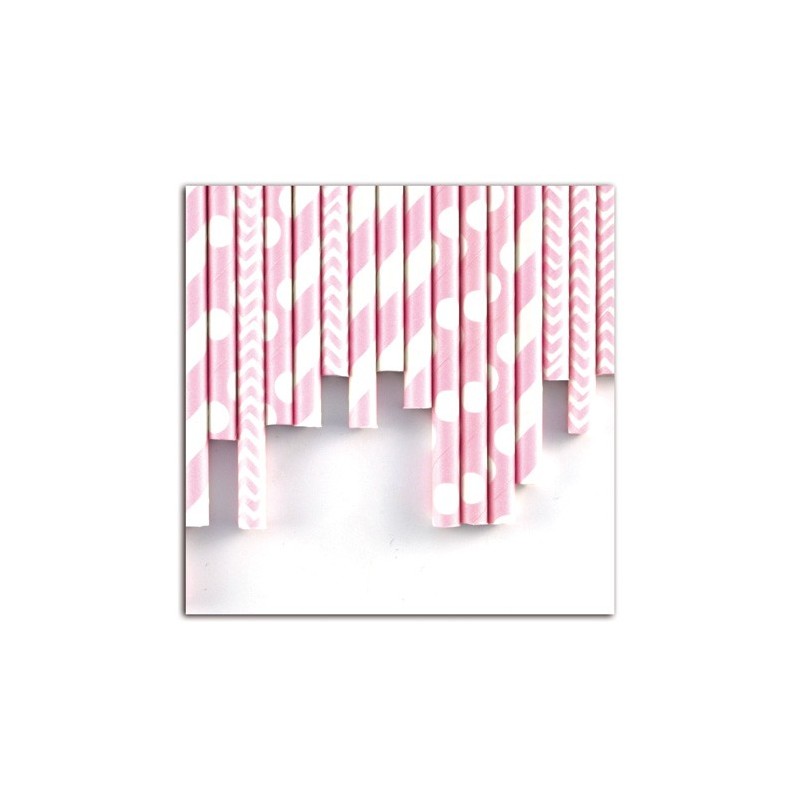 Assortiment 24 pailles - Rose